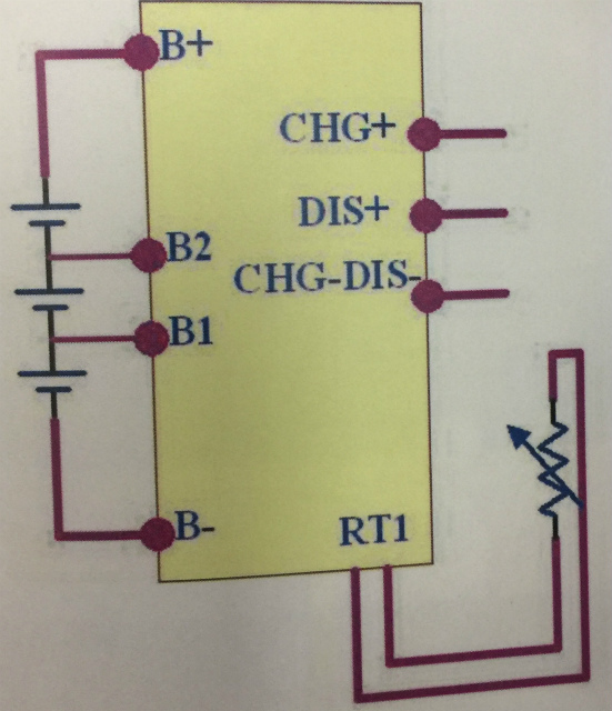 3S用バッテリー保護基板接続図